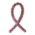 Pink Rhinestone Ribbon Pin